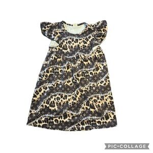 Leopard Print Dress with Ruffle Sleeves